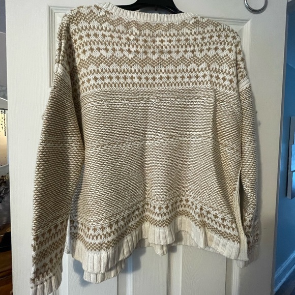 Patterned neutral chunky knit sweater - Picture 4 of 7